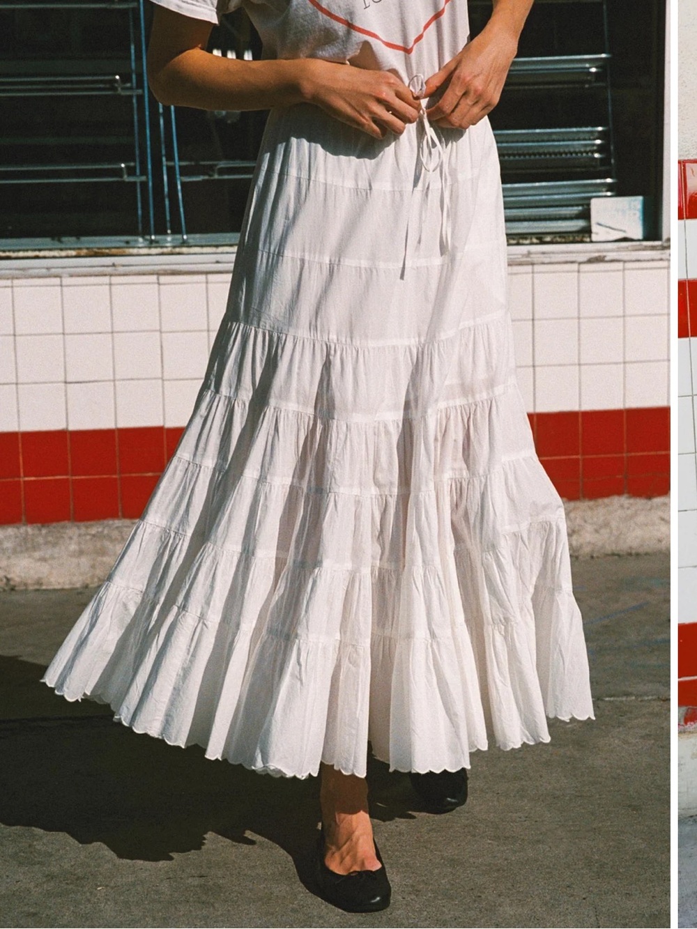 Christy dawn the Darby White Tiered Maxi Skirt - Picture 8 of 10